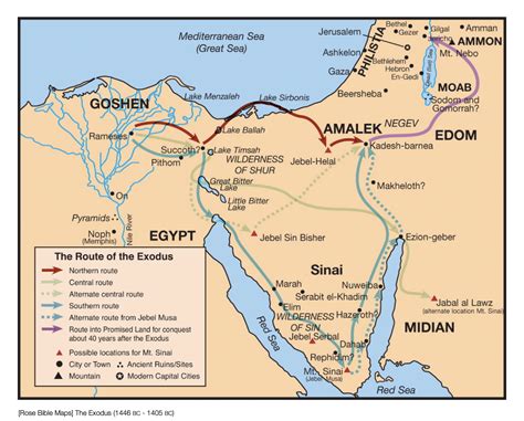 Exodus Route Map Bible Mapping Old Testament Bible Bi