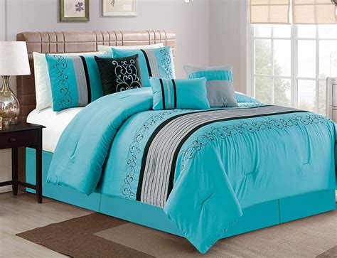 HGMart Bedding Comforter Set Bed In A Bag - 7 Piece Luxury Embroidery ...