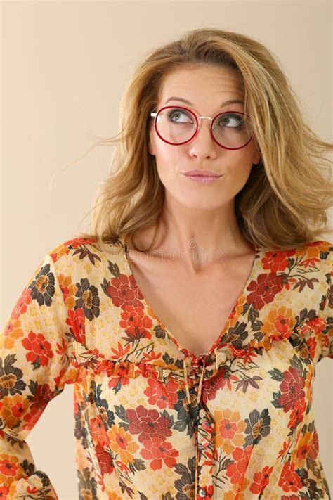 Attractive Trendy Woman Wearing Eyeglasses Stock Photo Image Of