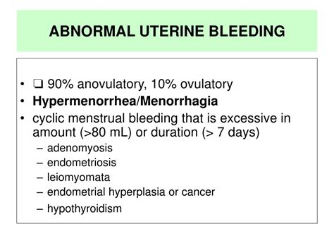 Ppt Abnormal Uterine Bleeding Powerpoint Presentation Free Download