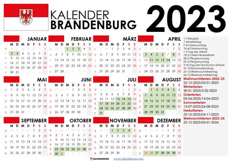 Kalender 2023 Brandenburg Zum Ausdrucken