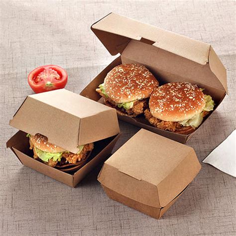 Kraft Hamburger Box Food Grade Disposable Fast Food Fried Chicken Beefsteak Wrapping Boxes Take