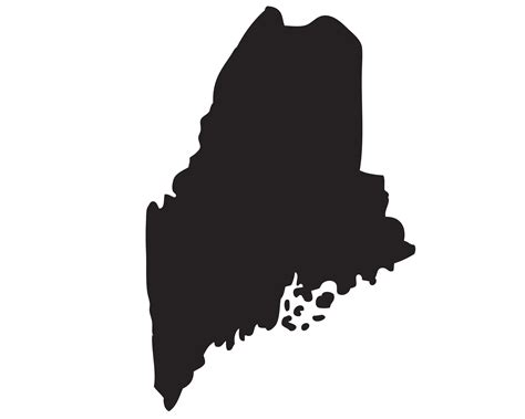 Maine State Silhouette Shape Map Us Us United America Etsy
