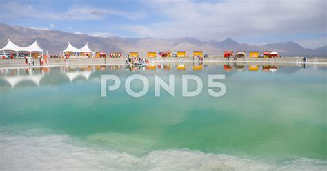 Beautiful Nature Landscape View Of Emerald Salt Lake In Qinghai China