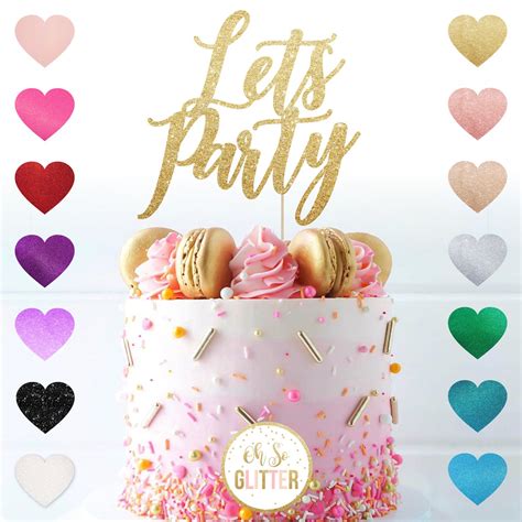 Lets Party Glitter Cake Topper Oh So Glitter