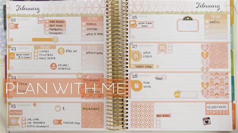 Erin Condren Horizontal Plan With Me February Monthly Colours