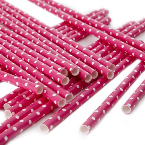 Hot Pink Polka Dot Paper Straws By Favour Lane