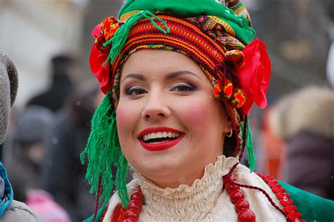 Filewoman In Traditional Ukrainian Clothes Maslenitsa Kiev