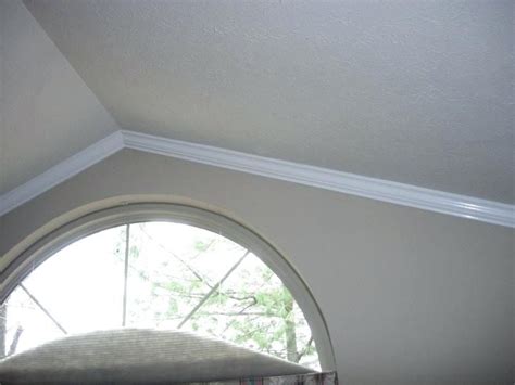 Before installing crown molding, test fit a piece of molding in place (image 1) how. image of crown molding vaulted ceiling picture ideas trim ...