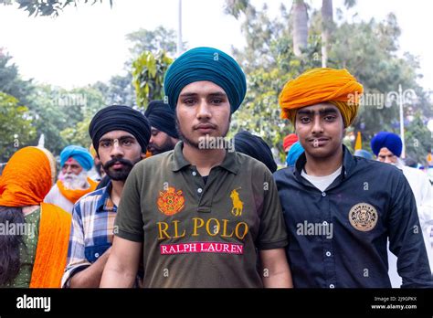 Anandpur Sahib India March 2022 Portrait Of Sikh Male Nihang