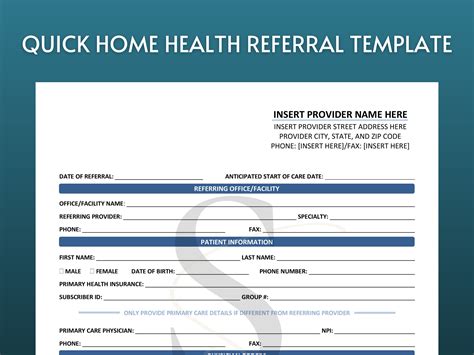 Printable Home Health Care Referral Form Template Digital Etsy
