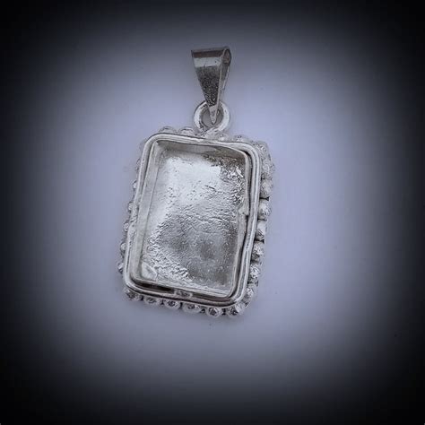 925 Sterling Silver Rectangle Bezel Pendant Blank With Simple Etsy Uk