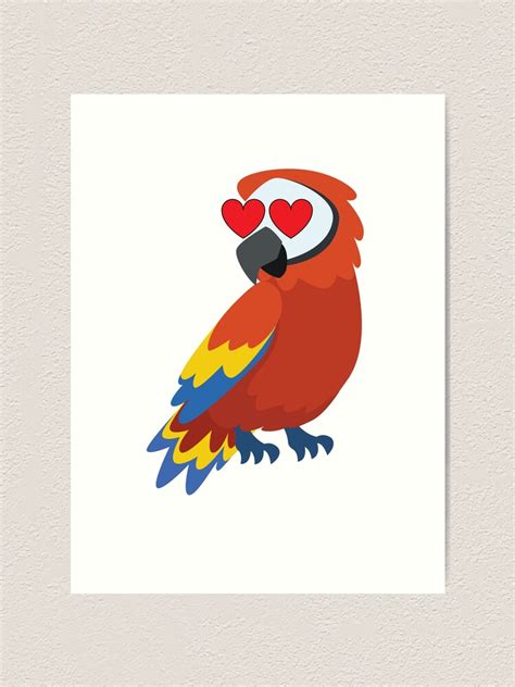 Parrot Emoji Art Print By Hippoemo Redbubble