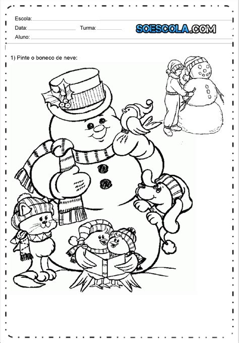 Desenhos De Boneco De Neve De Natal Colorir S Escola