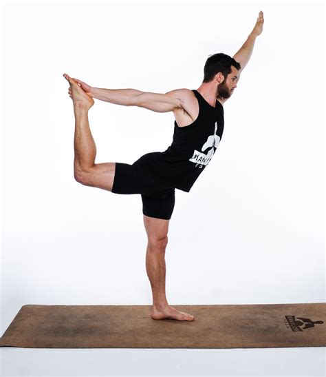 Standing Quad Stretch Man Flow Yoga