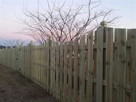 Nice Scalloped Shadow Box Privacy Fence And A Beautiful Sunset Wood