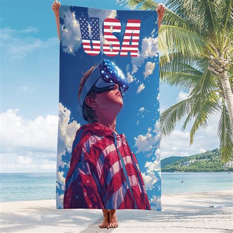 American Flag Sand Free Beach Towels For Adults 4th Of July