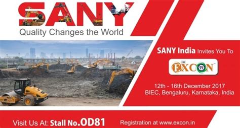 Sany Will Show How Quality Changes The World Power At India Excon 2017