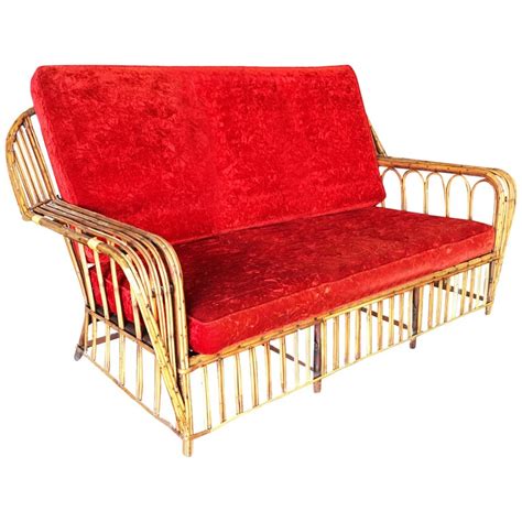 Make an offer on a great item today! Restored "President's" Art Deco Stick Rattan Loveseat Sofa ...