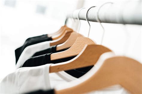 Wooden T Shirt Hangers In Fashion Apparel Store 2 Free Stock Photo
