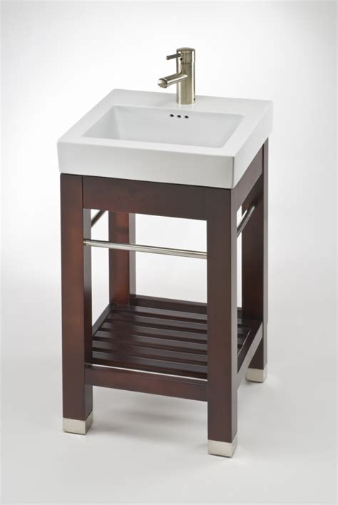 Because vessel sinks sit on top of the vanity, they are not stuck in a place like inset sinks are and can be changed out relatively easily. 17.9 Inch Modern Console Small Bath Vanity with Sink
