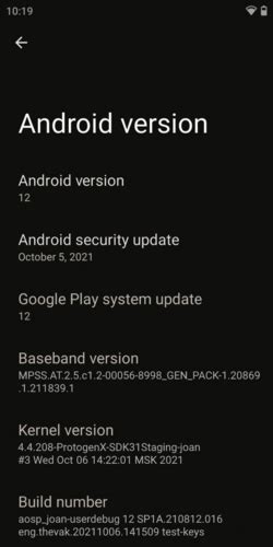 Android 12 Build Sp1a210812016 Betawiki
