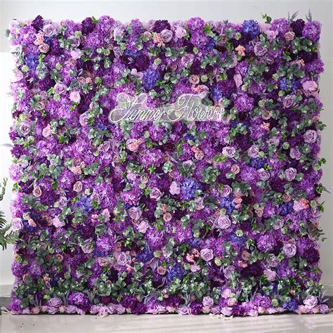 Purple Flower Wall Panel For Flower Wall Backdrop 3d Cloth