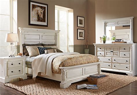 White loft queen solid wood platform configurable dresser set. Claymore Park Off-White 8 Pc Queen Panel Bedroom - Traditional