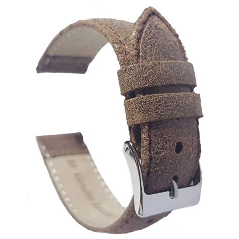 Brown Vintage Style Genuine Calf Leather Watch Strap 20mm Uk