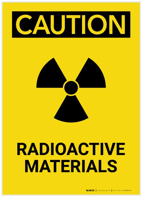 Caution Radioactive Materials Portrait Label