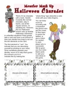 Playing with kids, or people who haven't played charades before? Printable Halloween Stickers and Crafts