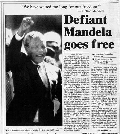 Nelson Mandela Released From Prison 1990 ™