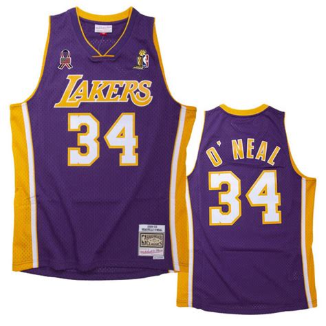 Jersey Mitchell And Ness Los Angeles Lakers 34 Shaquille Oneal Finals