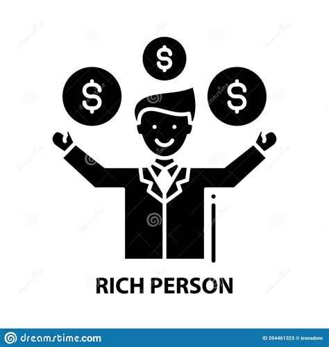 Rich Person Icon Black Vector Sign With Editable Strokes Concept