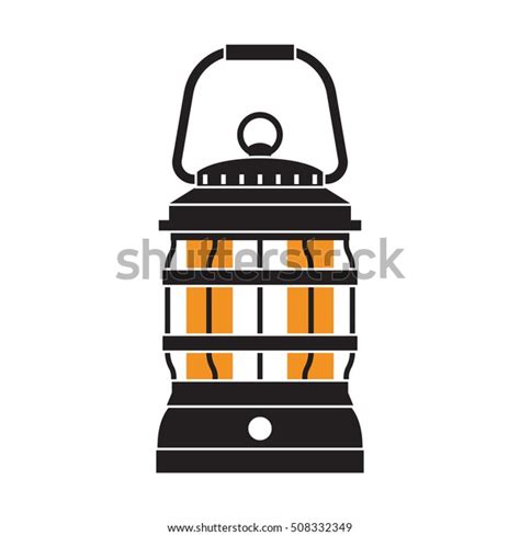 Vintage Camping Lantern Silhouette Isolated On Stock Vector Royalty