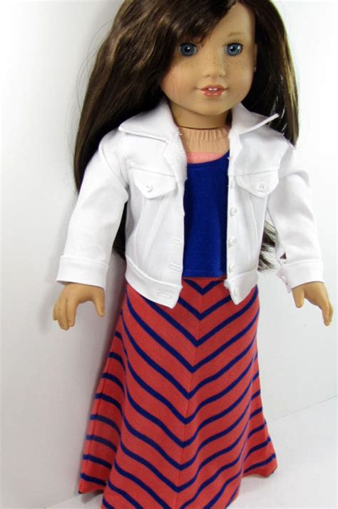 american girl doll white denim jacket american girl clothes american doll clothes doll