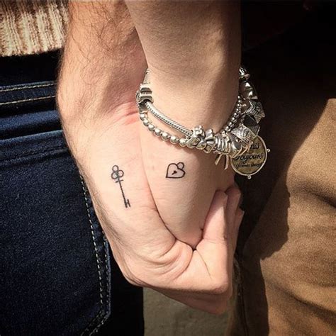Key And Lock Tattoo On Hand Matching Tattoos Tattoos Couple Tattoos