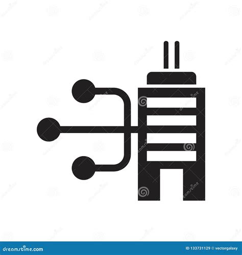 Wired Connection Silhouette Icon Vector Sign And Symbol Isolated On