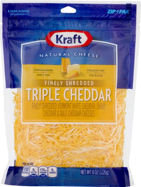 Kraft Natural Cheese Finely Shredded Triple Cheddar Kraft21000055340
