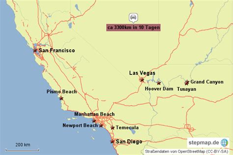 Stepmap Westcoast Trip Usa Landkarte Für Usa