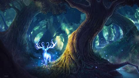 Magic Forest Fantasy Deer 4k Hd Wallpapers Forest