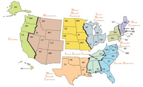 The Nine Us Census Divisions Source Us Department Of Energy