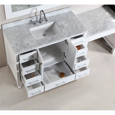 Buy 48 inch bathroom vanities online at thebathoutlet � free shipping on orders over $99 � save up to 50%! The Design Element London 48-in. Double Bathroom Vanity with Makeup table - White is an ex ...