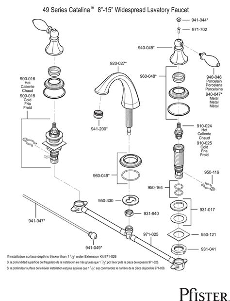 Pfister replacement hot valve for 49 series carnegie faucets. 49 Series Catalina intended for Price Pfister Marielle ...