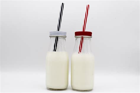 300ml Glass Mini Vintage Milk Bottles With Lids And Straws Etsy