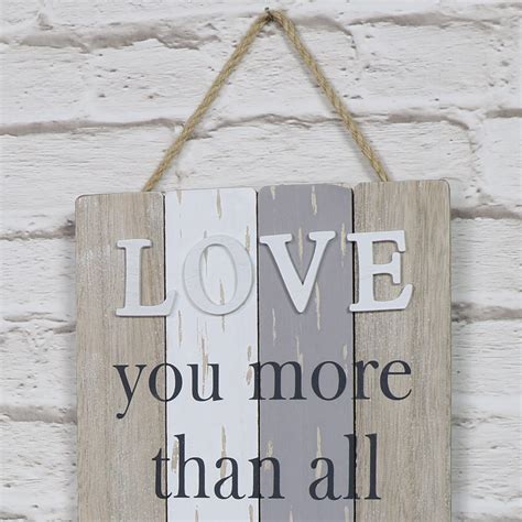 Love You More Hanging Wall Plaque Melody Maison