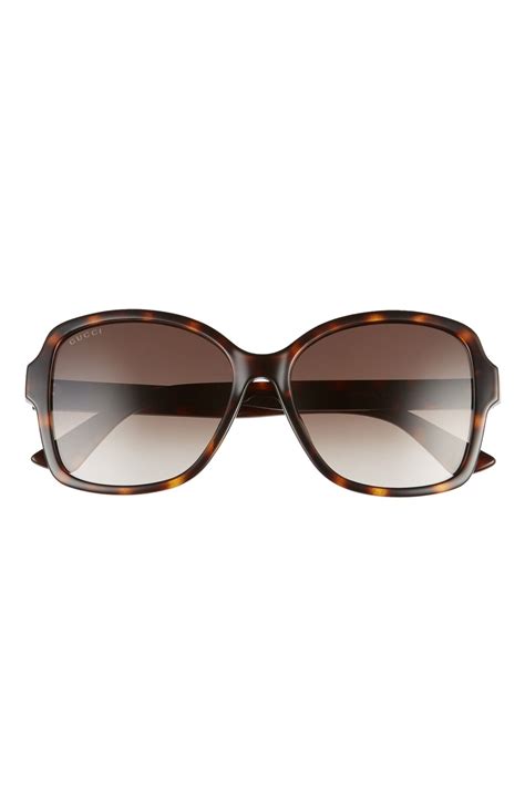 57mm rectangular sunglassesdark havana brown editorialist