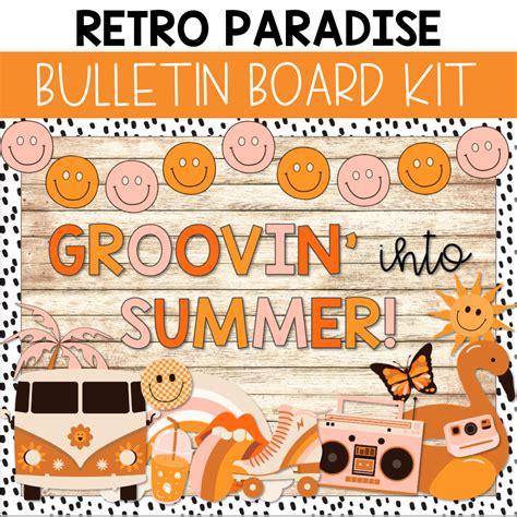 Retro Paradise Summer Bulletin Board Posters Groovy Bulletin Board