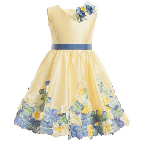 Yellow Floral Dress With Belt Yellow Floral Dress Little Girl