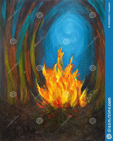 Abstract Fire Painting Stock Image Image Of Black Drawing 252005831